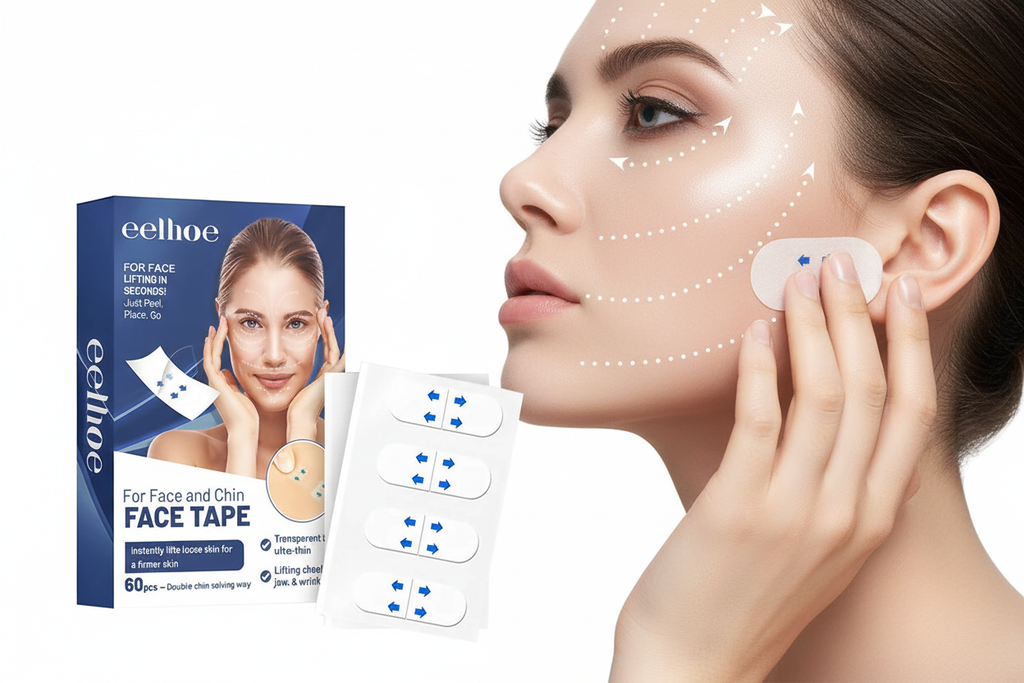 Face tape dark hair side profile