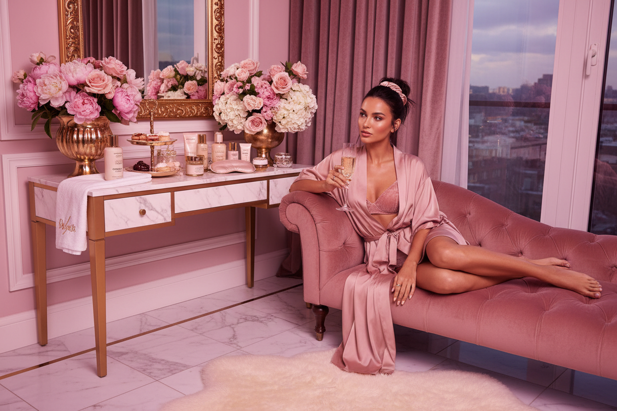 self care aesthetic, girl pink yet rich vibes
